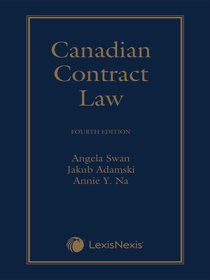 cover image of Canadian Contract Law